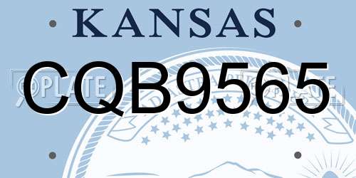 CQB9565 Kansas License Plate