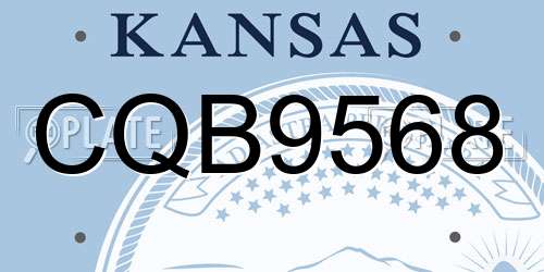 CQB9568 Kansas License Plate