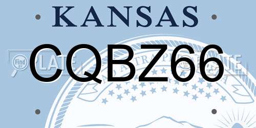 CQBZ66 Kansas License Plate