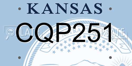 CQP251 Kansas License Plate