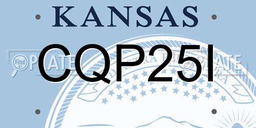 CQP25I Kansas License Plate