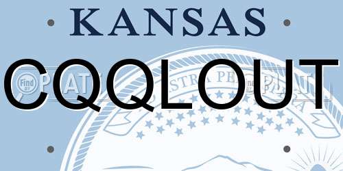 CQQLOUT Kansas License Plate