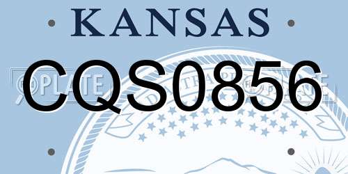 CQS0856 Kansas License Plate