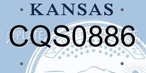CQS0886 Kansas License Plate