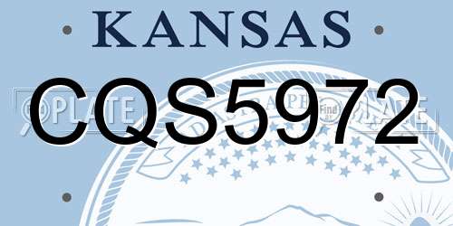 CQS5972 Kansas License Plate