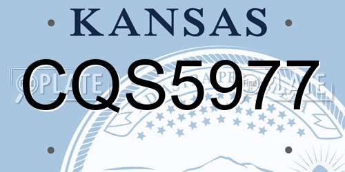CQS5977 Kansas License Plate
