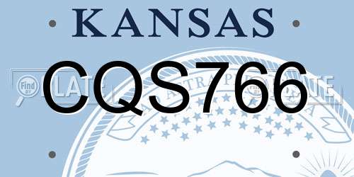 CQS766 Kansas License Plate