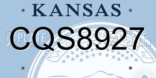 CQS8927 Kansas License Plate