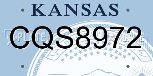 CQS8972 Kansas License Plate