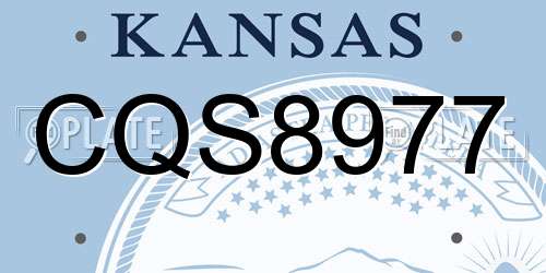 CQS8977 Kansas License Plate