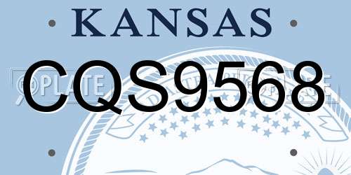 CQS9568 Kansas License Plate