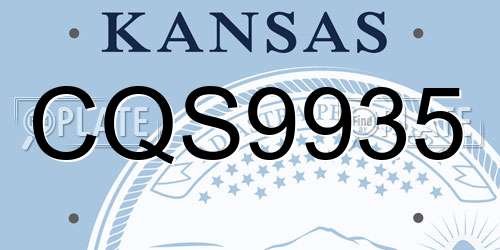 CQS9935 Kansas License Plate