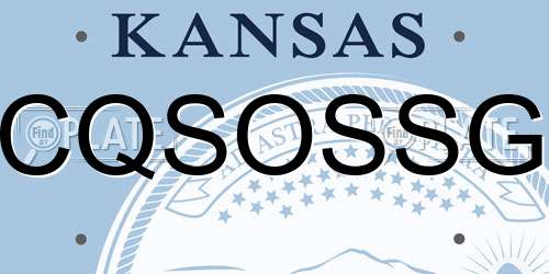 CQSOSSG Kansas License Plate