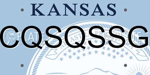 CQSQSSG Kansas License Plate
