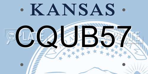 CQUB57 Kansas License Plate