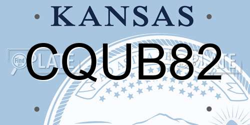 CQUB82 Kansas License Plate