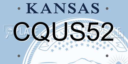 CQUS52 Kansas License Plate