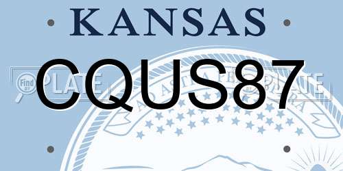 CQUS87 Kansas License Plate