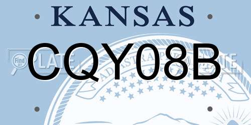 CQY08B Kansas License Plate