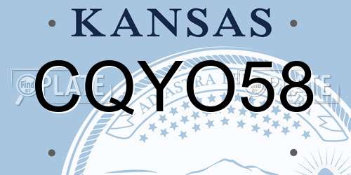 CQYO58 Kansas License Plate