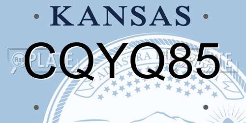CQYQ85 Kansas License Plate