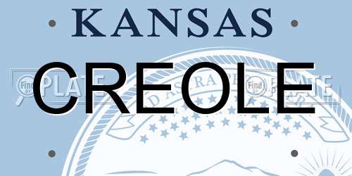 CREOLE Kansas License Plate