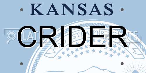 CRIDER Kansas License Plate