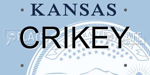 CRIKEY Kansas License Plate