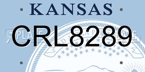 CRL8289 Kansas License Plate