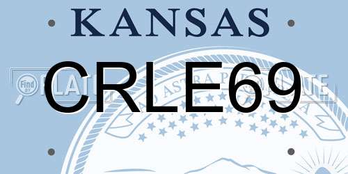 CRLE69 Kansas License Plate