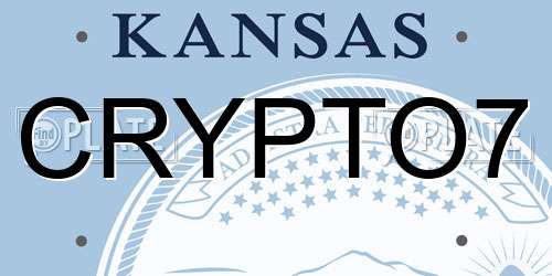 CRYPTO7 Kansas License Plate