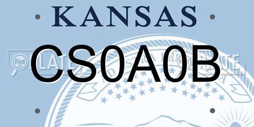 CS0A0B Kansas License Plate