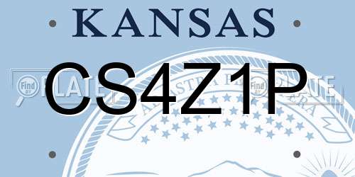 CS4Z1P Kansas License Plate