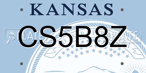 CS5B8Z Kansas License Plate