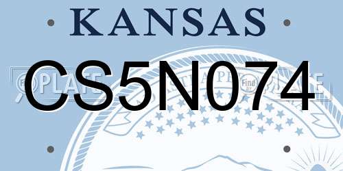 CS5N074 Kansas License Plate