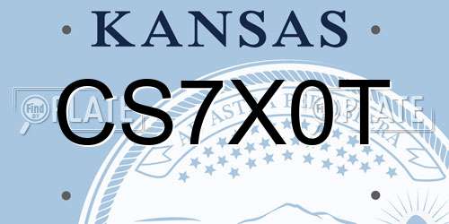 CS7X0T Kansas License Plate