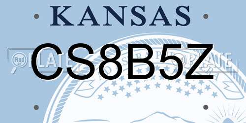 CS8B5Z Kansas License Plate