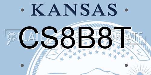 CS8B8T Kansas License Plate