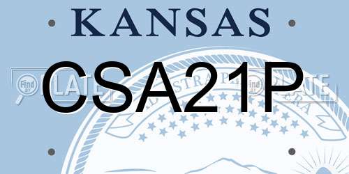 CSA21P Kansas License Plate