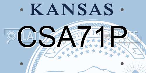 CSA71P Kansas License Plate