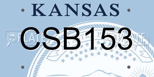 CSB153 Kansas License Plate