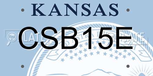 CSB15E Kansas License Plate