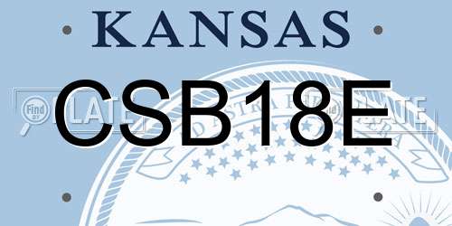 CSB18E Kansas License Plate