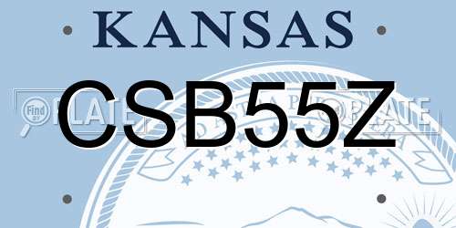 CSB55Z Kansas License Plate