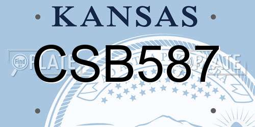 CSB587 Kansas License Plate