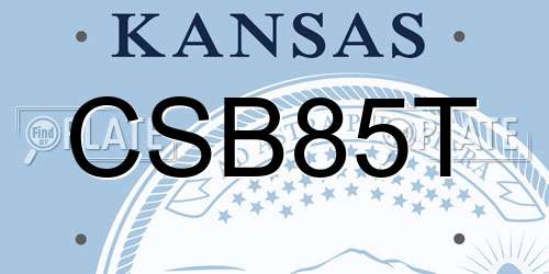 CSB85T Kansas License Plate