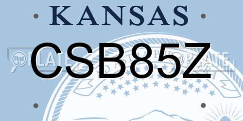CSB85Z Kansas License Plate