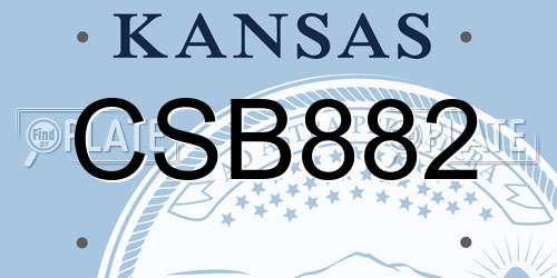 CSB882 Kansas License Plate