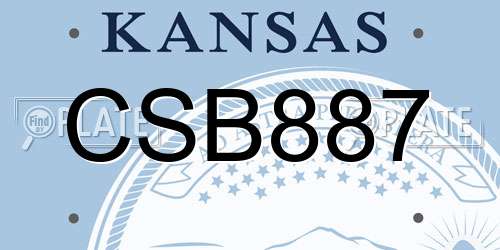 CSB887 Kansas License Plate