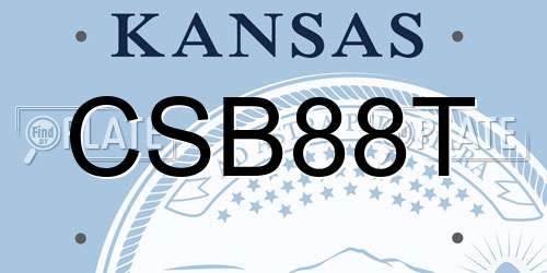 CSB88T Kansas License Plate